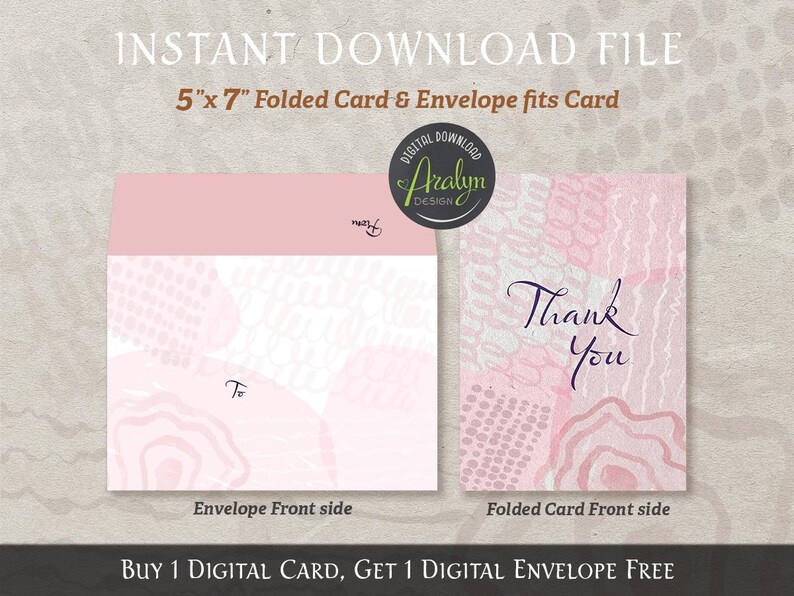 Printable Thank You Card | Printable Thank You Card 5x7 Folded ...