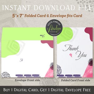 Printable Thank You Card | Printable Thank You Card 5x7 Folded ...