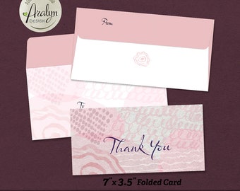 Printable THANK YOU Card 5x7 Folded / Instant Download / Card Template ...