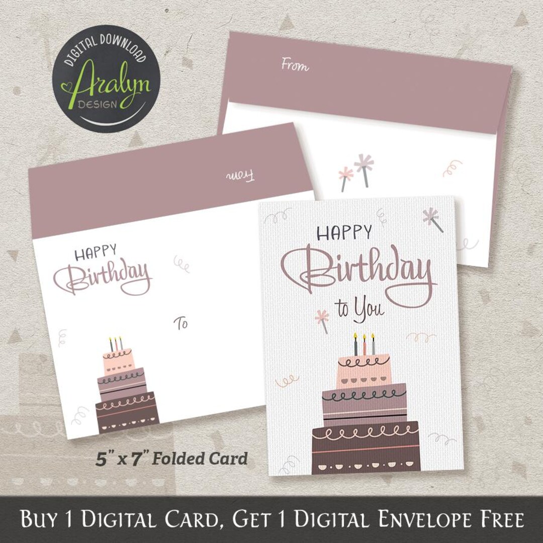 Printable Happy Birthday Cards | Chocolate Birthday Cake With Candles ...
