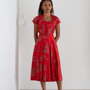 Original 1950s Vintage Silk Dress