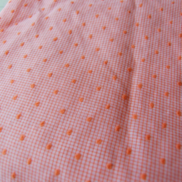 2 yards Checkered Swiss Dot in Creamcicle