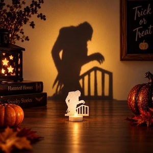 Nosferatu Shadow Caster | Halloween Tealight Holder with Adjustable Focus for Scary Wall Shadows