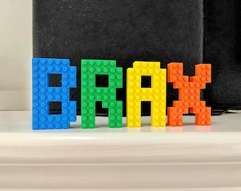 Letras de ladrillo personalizadas de tamaño mediano / Decoración para estantes / Nombre para oficina / Placa con nombre para habitación infantil