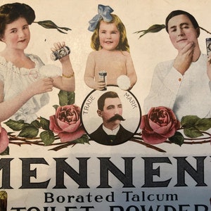 1900s Magazine Ad Mennens Talcum Toilet Powder Coke CocaCola