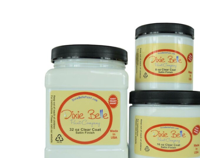 Clear Top Coat Dixie Belle Paint Company Flat Top Coat, Satin Top Coat