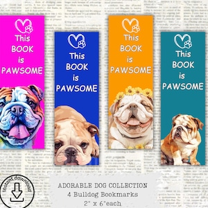 Cute Bulldog, bookmark, dog bookmark, bookmark, dog gift, Bulldog, gift, book club gift, book lover gift, gift for mom, gifts, teacher gifts