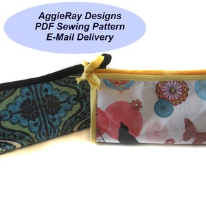 INSTANT DOWNLOAD PDF Sewing Pattern Cosmetic Bag -- Two Patterns Laminated or Quilted Bag