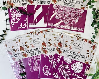 Silkscreen Stencils - Dixie Belle Company - Belles and Whistles - 18 Patterns - 3 per Package