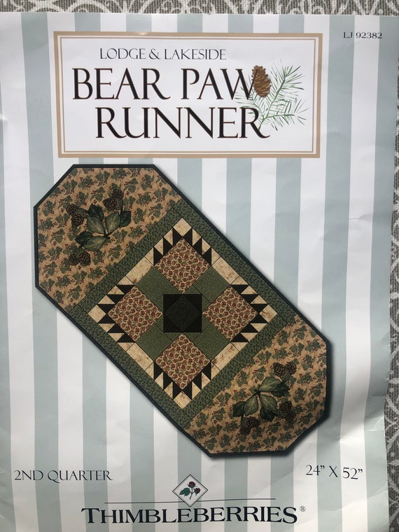 Bear Paw Runner Quilt Kit Instructions Quilt Fabric Etsy