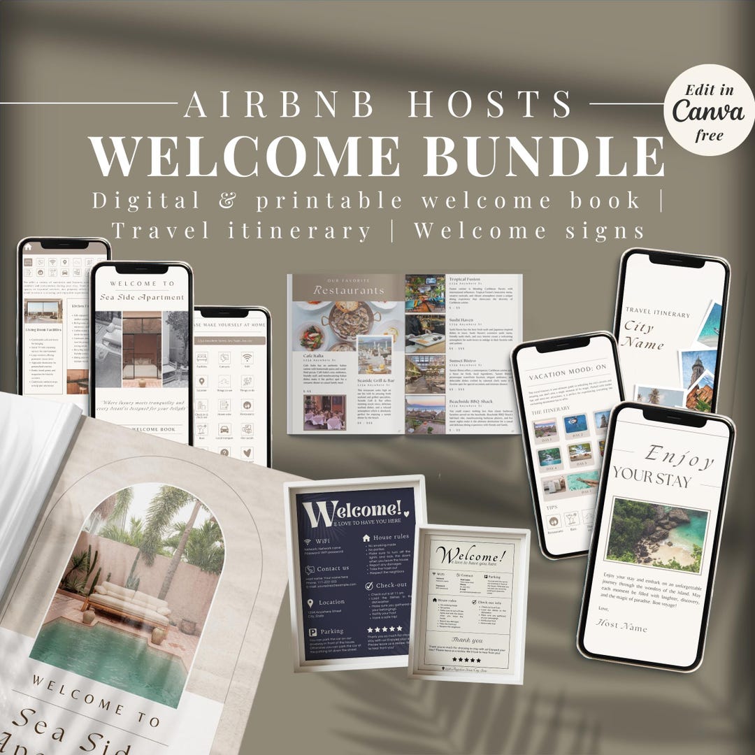 Airbnb Welcome Bundle Kit, Airbnb Welcome Book, Airbnb Host Bundle ...
