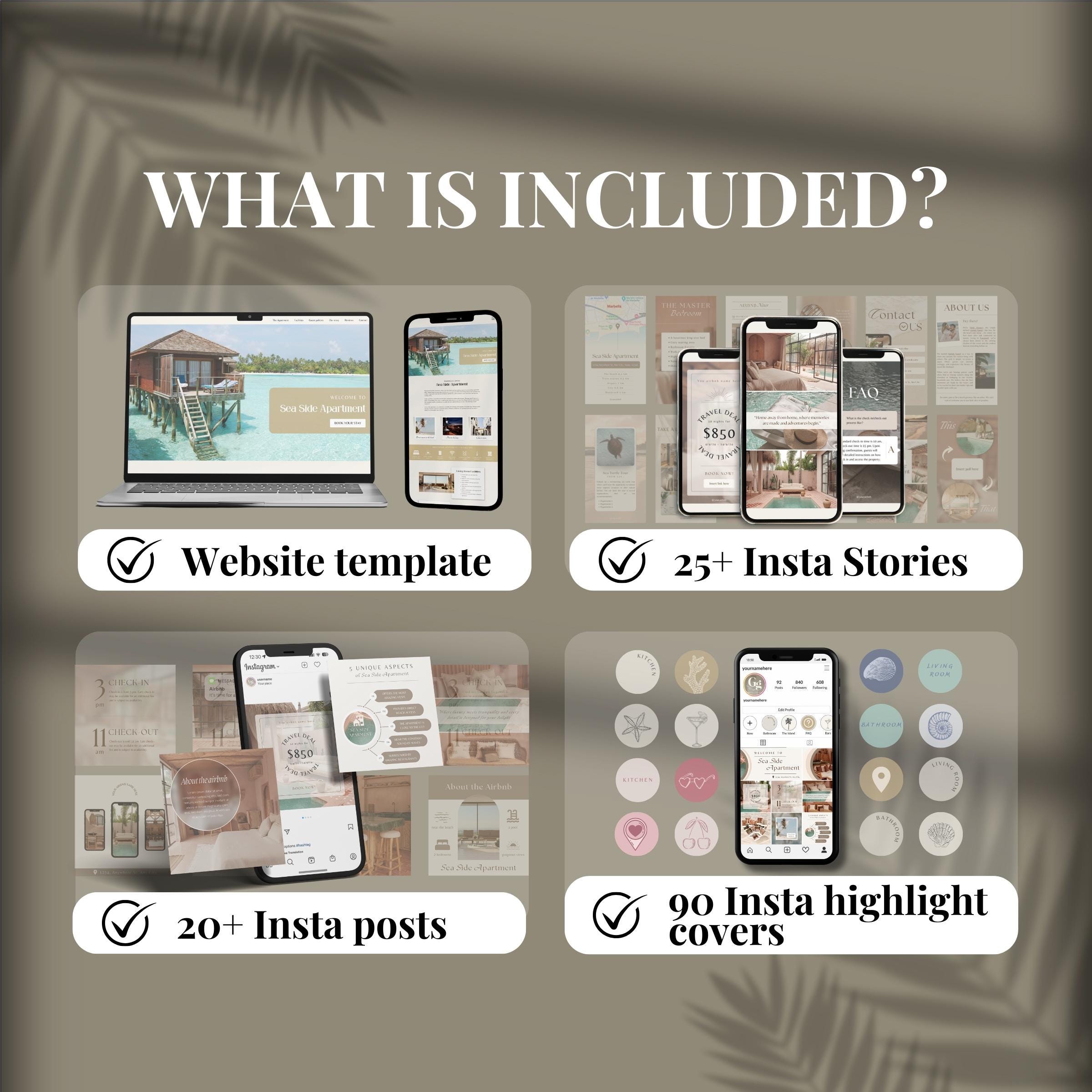 Airbnb Media Bundle Kit, Branding Kit, Airbnb Hosts, Canva Template ...