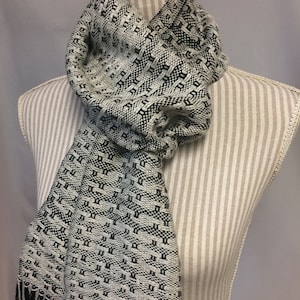 Handwoven Lace Scarf in merino wool/tencel blend