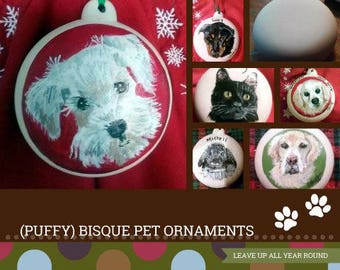 pet ornament,bisque ornament,pet Christmas ornament, pet portrait ornament,green,red,personal pet ornament,pet lover gift,pet gift