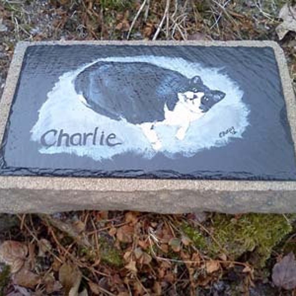 Pet Memorial Garden Stone,slate,outdoor pet memorial,,custom painted pet memorial stone, personalized,,cat, dog,pet