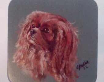 Ruby Cavalier King Charles pet Treat Jar, handpainted pet treat jar, airtight lid on pet treat jar ,glass jar, portrait of pet on  treat jar