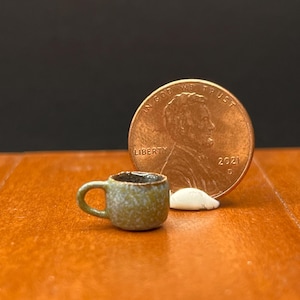 Miniature ceramic coffee mugs
