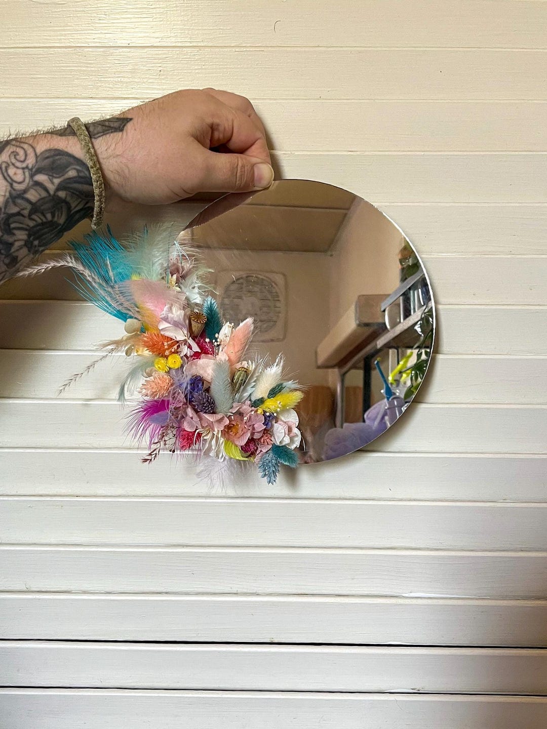 Floral Nursery Mirror: Boho Dried Flower Wall Art - Etsy
