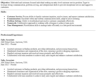 Customer Service Resume Template - ATS Friendly