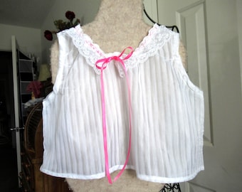 Camisola de gasa blanca para niñas, talla mediana