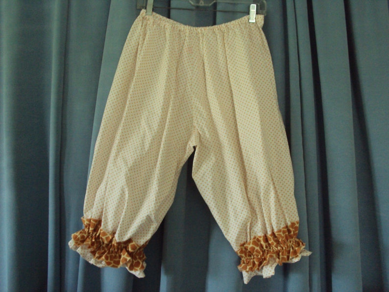 Womens Knickers Street Capris White With Gold Polkadots Etsy