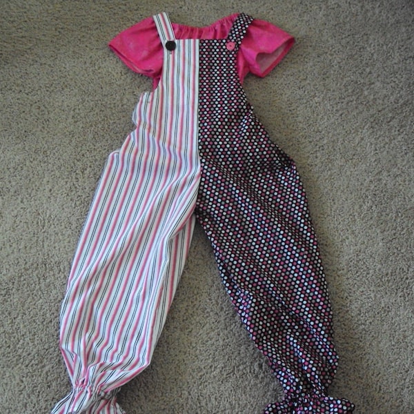 Clown costume, pink, black and white--birthday parties, Halloween costume Hours of playtime fun two sizes 3/4 and 7/8