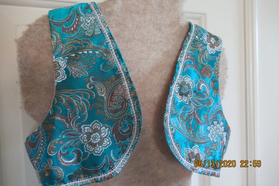 Kids Turquoise Brocade Vest, Aladdin Style, Genie Vest, Harem Girl