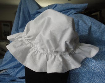 Mop cap, muffin style  you choose ecru or white costume