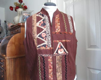 Brown vest  by Stonebridge 1990s style  retro