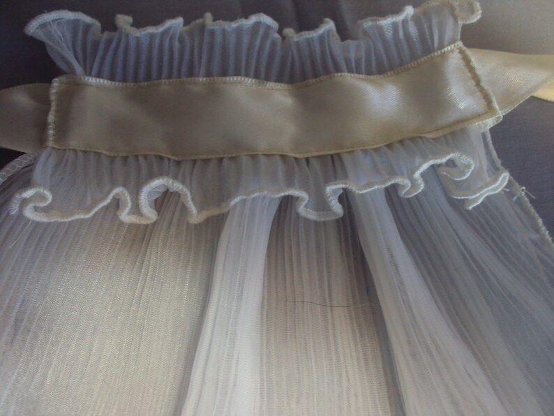 Pleated Chiffon Jabot Collar Ivory With Ivory Satin Ribbon Etsy