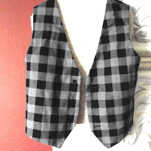 Childrens unisex flannel buffalo plaid vest, Newsies, golf vest, logger vest, patriots vest, Dickens festivals size 8/10