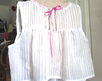 Camisola de gasa blanca para adulto, talla M