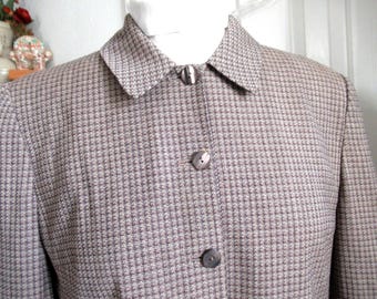 womens blazer jacket,  Rena Rowan brown small plaid womens size 16