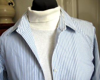 Womens blue and white stripe shirt  size  8 Jones New York