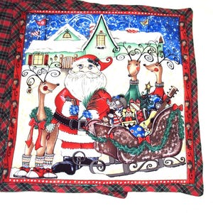 Santa your sleigh is ready  Christmas  pot rest or decoration potholder secret pal gift hostess gift house warming  wall decor