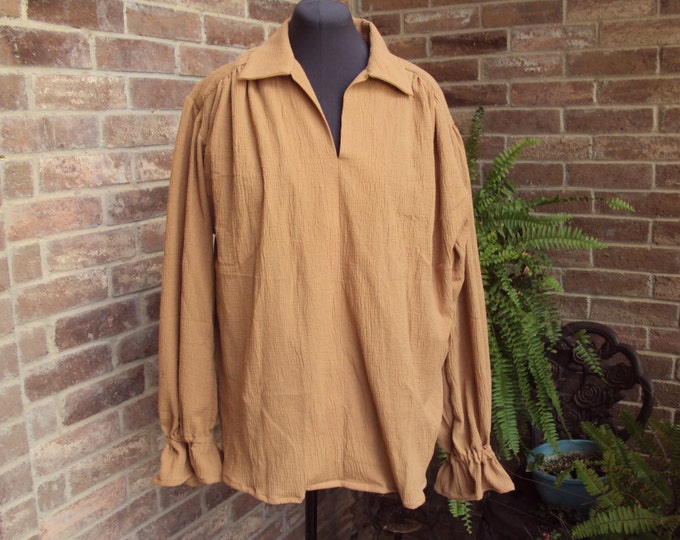 Renaissance Shirt, Cotton Gauze Poets Shirt, Pirate Shirt, Creamy