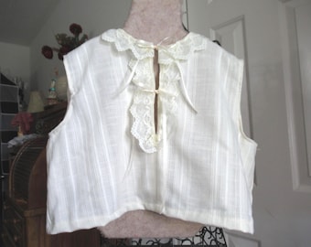 Camisola de lino color crema para adulto talla pequeña