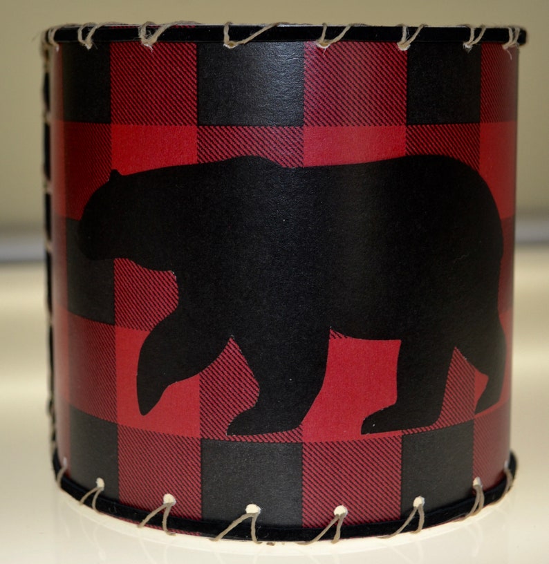 Bear Bulb Shield Lamp Shade Buffalo Plaid