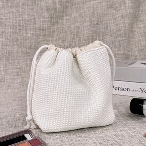 Waffle weave Bag for Bridesmaid Squad | Clutch Makeup Bag - A Stylish and  Gift for Bachelorette Parties!