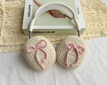 Bow Airpods Max Headphone Covers |Crochet AirPods Max Case | AirPod Max Cover |  Sony xm5 cover| Sony xm4 cover|Beats Solo 4 cover
