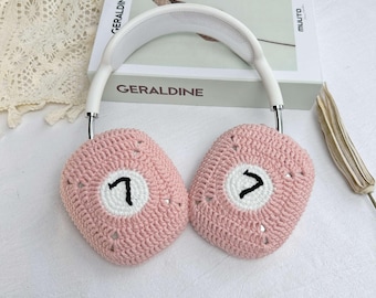Pink 7 Airpods Max Headphone Covers |Crochet AirPods Max Case | AirPod Max Cover |  Sony xm5 cover| Sony xm4 cover|Beats Solo 4 cover