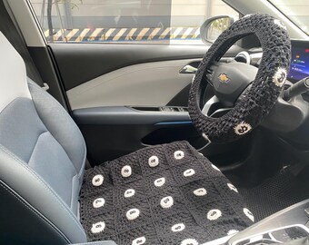 8 Kugel gehäkelte Lenkradabdeckung, gehäkelte Sitzgurtabdeckung, Lenkradabdeckung, Frauenautozubehör, gehäkelte Autozubehör