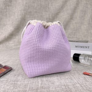Waffle weave Makeup Bag, Cosmetic Bag, Bridesmaid Gifts, Bridal Party Gifts, Makeup Organizer, Bridal Shower Gift