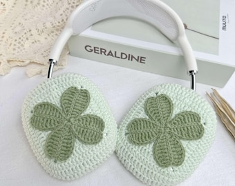 Four Leaf Clover Airpods Max Headphone Covers |Crochet AirPods Max Case | AirPod Max Cover |  Sony xm5 cover| Sony xm4 cover