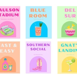 Preppy Georgia Southern University Wall Dorm Decor Posters - Set of 6 Digital Prints