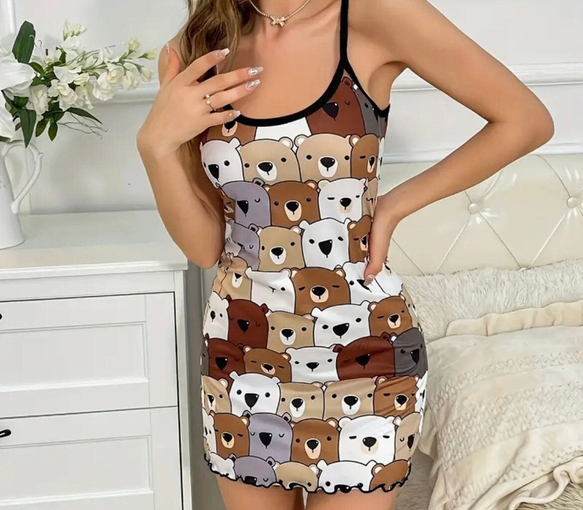 Teddy Bear Lounge Wear Dress/nightgown XXL - Etsy