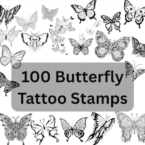 Schmetterling Tattoo Vorlage, 100 Schmetterling Tattoo Konturen, Fine Line Tattoo Stempel, Schmetterling Kontur, Schmetterling Tattoo-Ideen, Tattoo Stempel