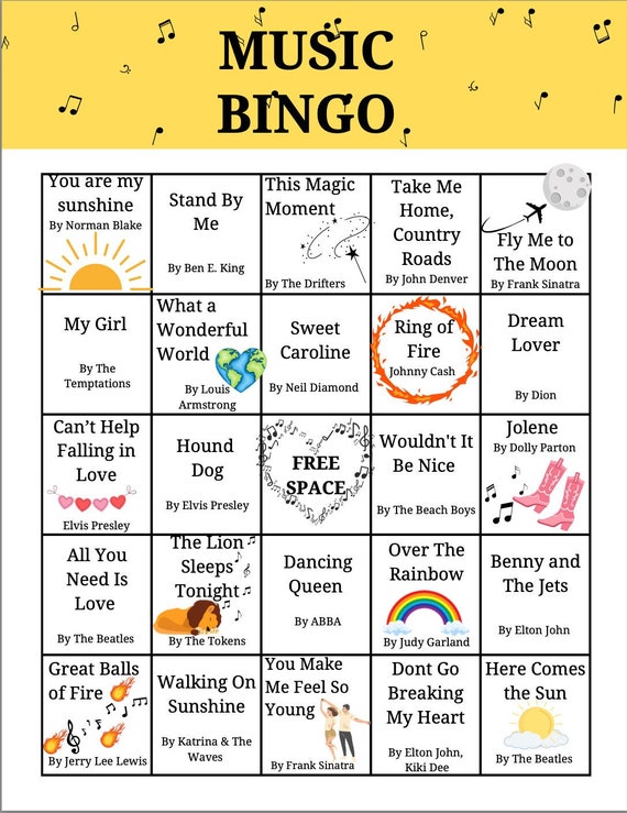 Music Bingo For Dementia