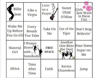 Bingo della musica degli anni '80