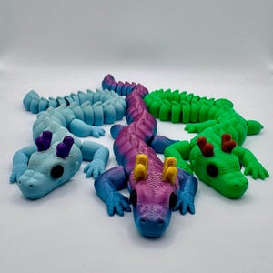 3D Printed Articulated Flexi LONG Fidget Dragon